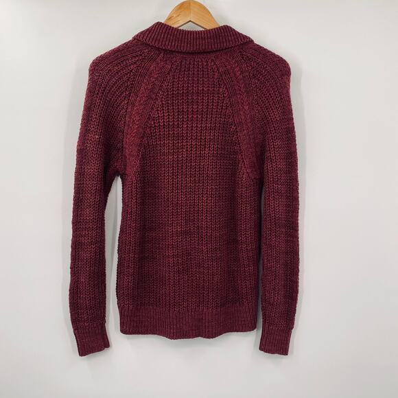 Garnet Hill Maren Linen Organic Cotton Cardigan Sweater Button Front Red Small - Picture 4 of 8